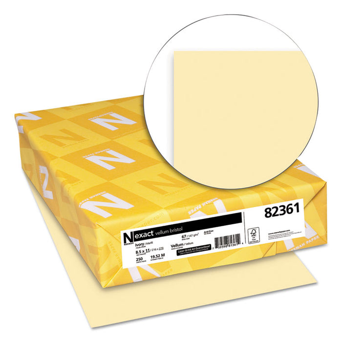 Exact Vellum Bristol Cover Stock, 67lb, 8.5 x 11, 250/Pack