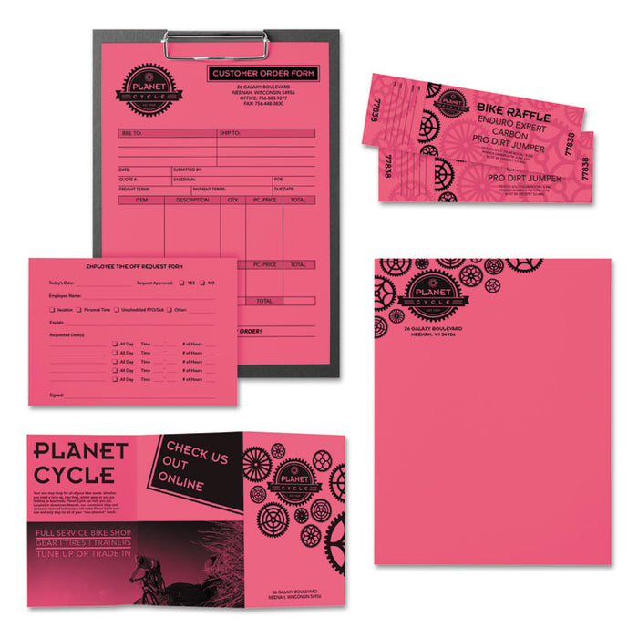 Color Paper, 24 lb Bond Weight, 8.5 x 11, Plasma Pink, 500/Ream