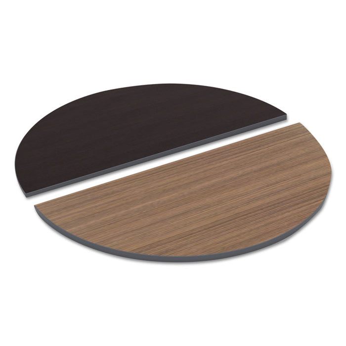 Reversible Laminate Table Top, Half Round, 48w x 24d, Espresso/Walnut