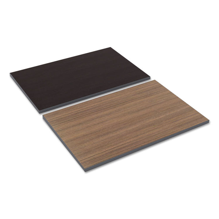 Reversible Laminate Table Top, Rectangular, 35 3/8w x 23 5/8d, Espresso/Walnut