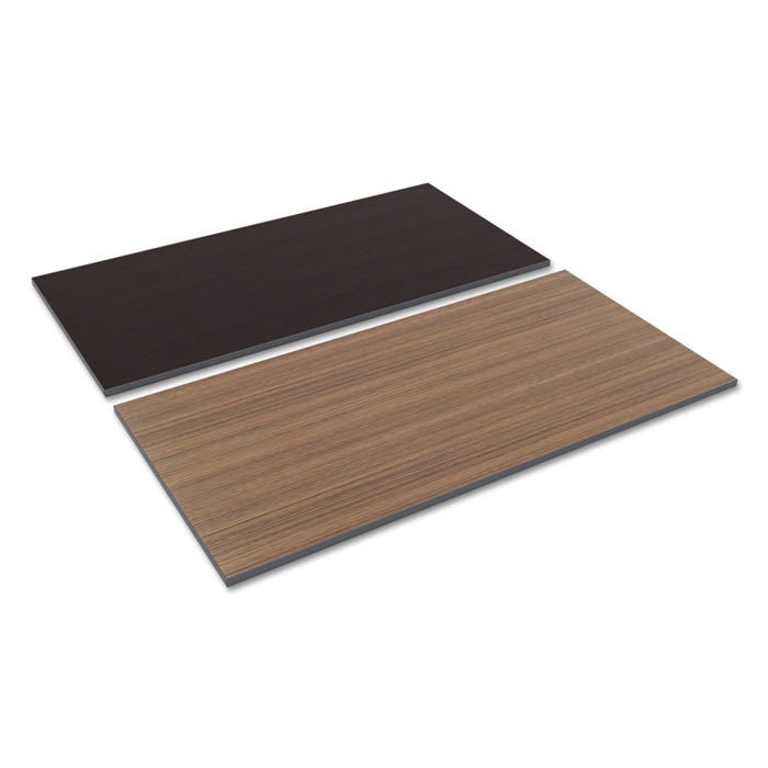 Reversible Laminate Table Top, Rectangular, 59 3/8w x 29 1/2d, Espresso/Walnut