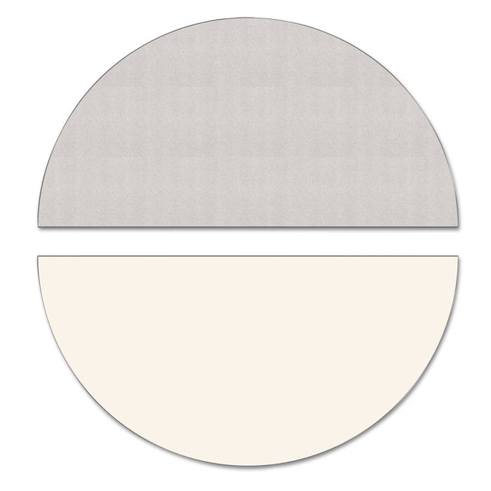 Reversible Laminate Table Top, Half Round, 48w x 24d, White/Gray