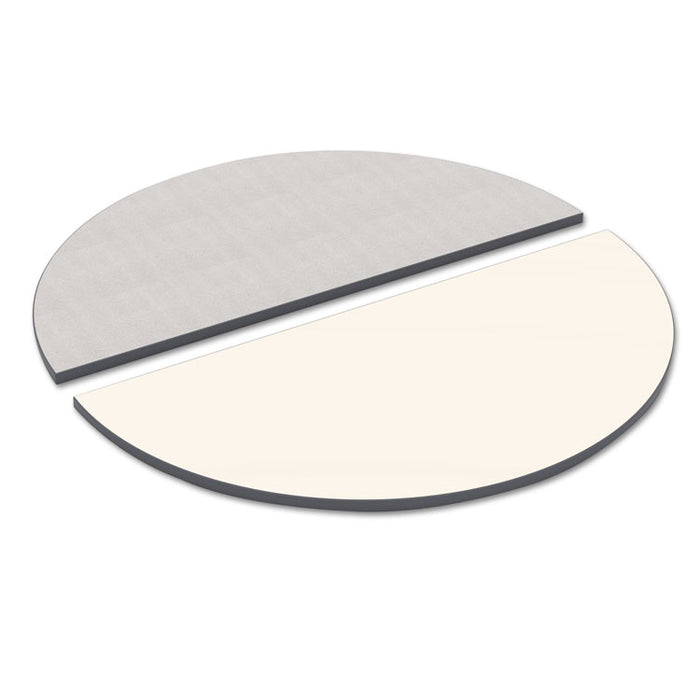 Reversible Laminate Table Top, Half Round, 48w x 24d, White/Gray