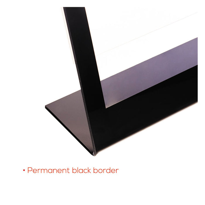 Superior Image Black Border Sign Holder, 5 x 7, Slanted, Black/Clear