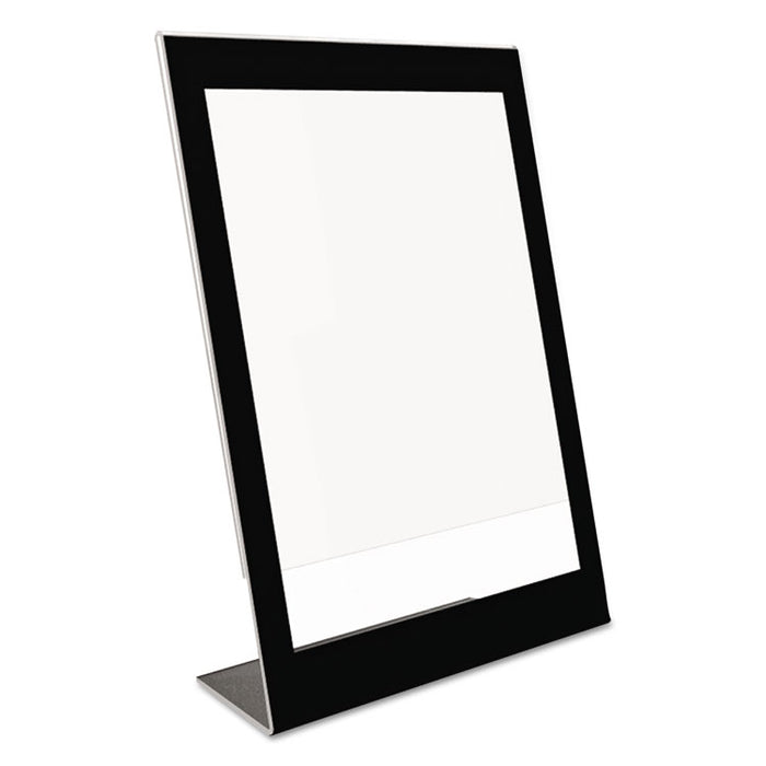 Superior Image Black Border Sign Holder, 5 x 7, Slanted, Black/Clear