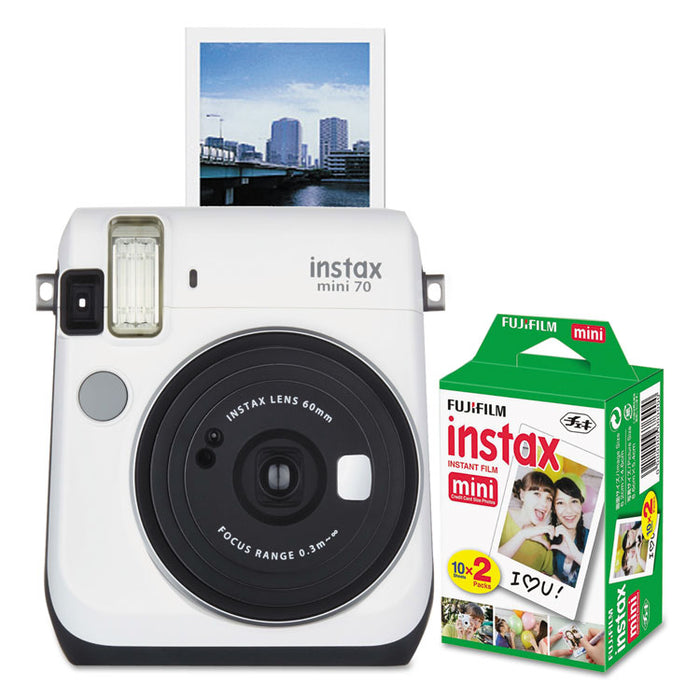Instax Mini 70 Bundle, Auto Focus, White