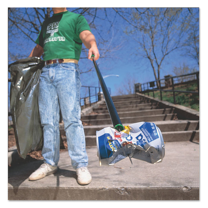 People's Paper Picker Pin Pole, 42in, Black/Green