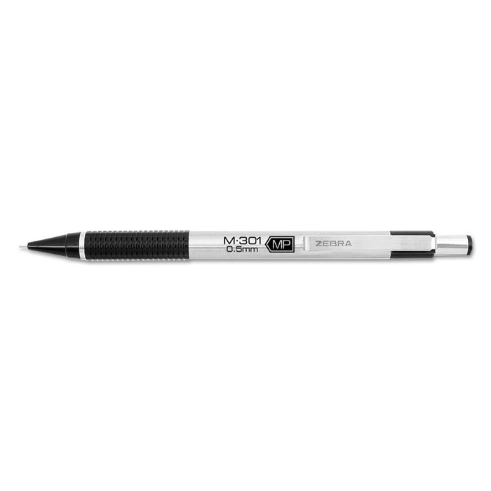 M-301 Mechanical Pencil, 0.5 mm, HB (#2.5), Black Lead, Steel/Black Accents Barrel, Dozen