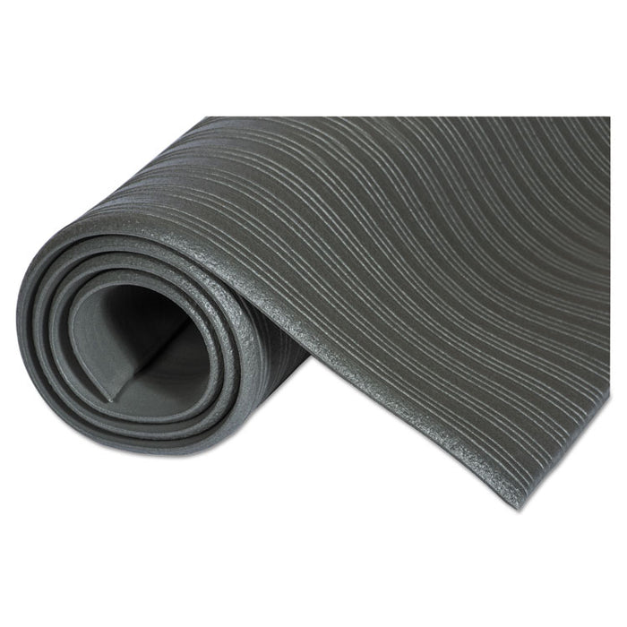 Ribbed Vinyl Anti-Fatigue Mat, 24 x 36, Black