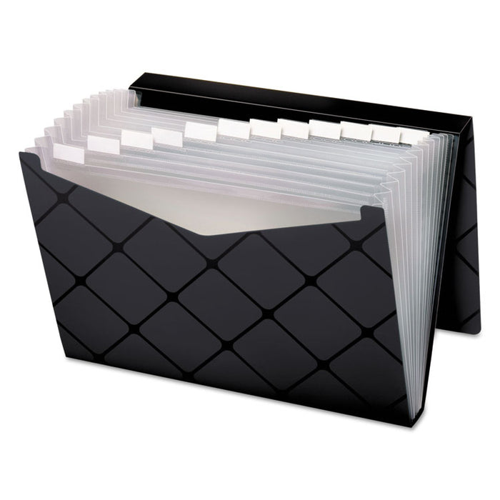 Poly Expanding File, 1.5" Expansion, 13 Sections, 1/13-Cut Tab, Letter Size, Black