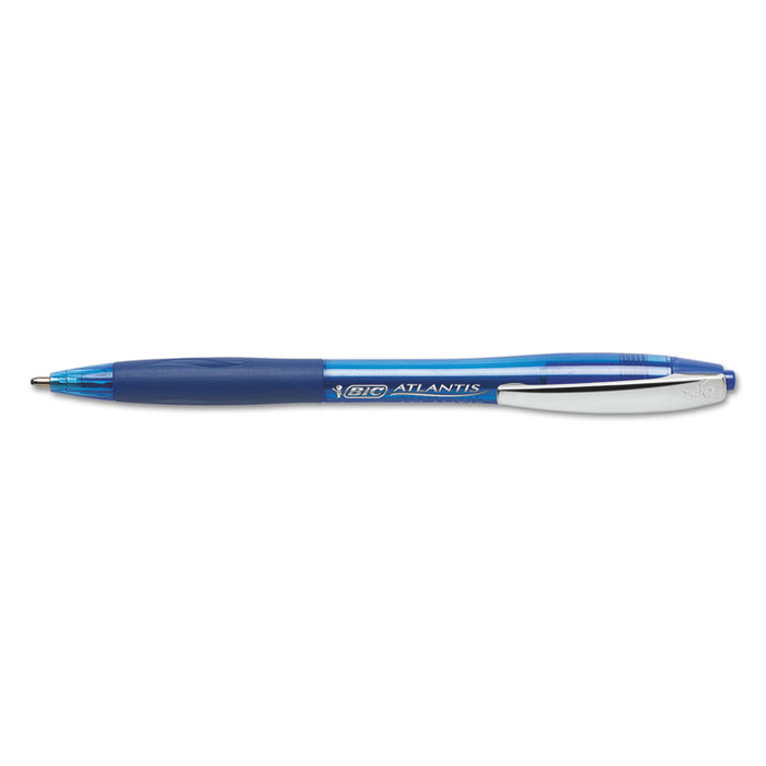 Atlantis Bold Retractable Ballpoint Pen, Bold 1.6mm, Blue Ink/Barrel, 3/Pack