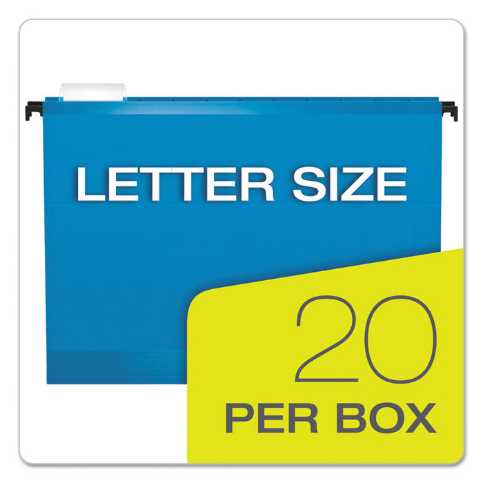 SureHook Hanging Folders, Letter Size, 1/5-Cut Tabs, Assorted Colors, 20/Box