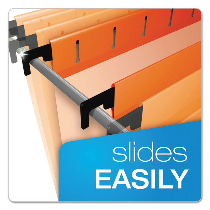 SureHook Hanging Folders, Letter Size, 1/5-Cut Tabs, Orange, 20/Box
