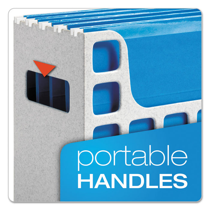 Desktop File With Hanging Folders, Letter Size, 6" Long, Granite