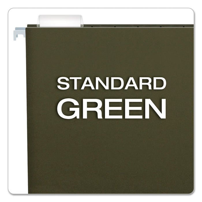 Standard Green Hanging Folders, Legal Size, 1/5-Cut Tab, Standard Green, 25/Box