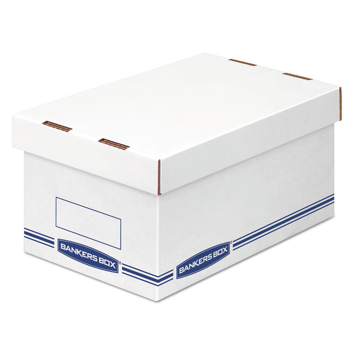 Organizer Storage Boxes, Medium, 8.25" x 12.88" x 6.5", White/Blue, 12/Carton