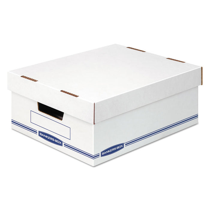 Organizer Storage Boxes, Large, 12.75" x 16.5" x 6.5", White/Blue, 12/Carton