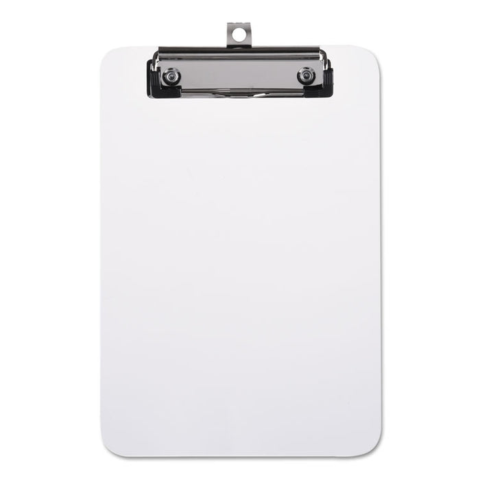 Plastic Clipboard with Low Profile Clip, 1/2" Capacity, Holds 5 x 8, Clear
