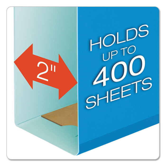 Extra Capacity Reinforced Hanging File Folders with Box Bottom, 2" Capacity, Letter Size, 1/5-Cut Tabs, Blue, 25/Box