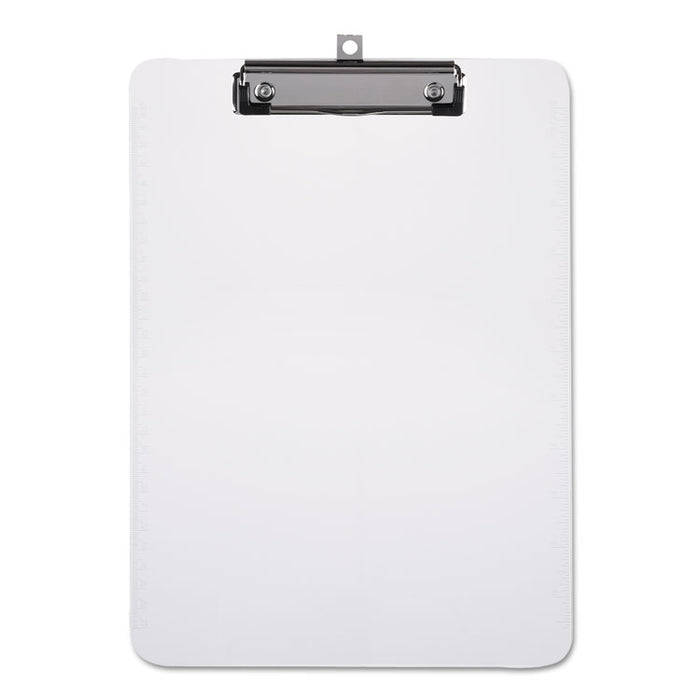Plastic Clipboard with Low Profile Clip, 0.5" Clip Capacity, Holds 8.5 x 11 Sheets, Clear