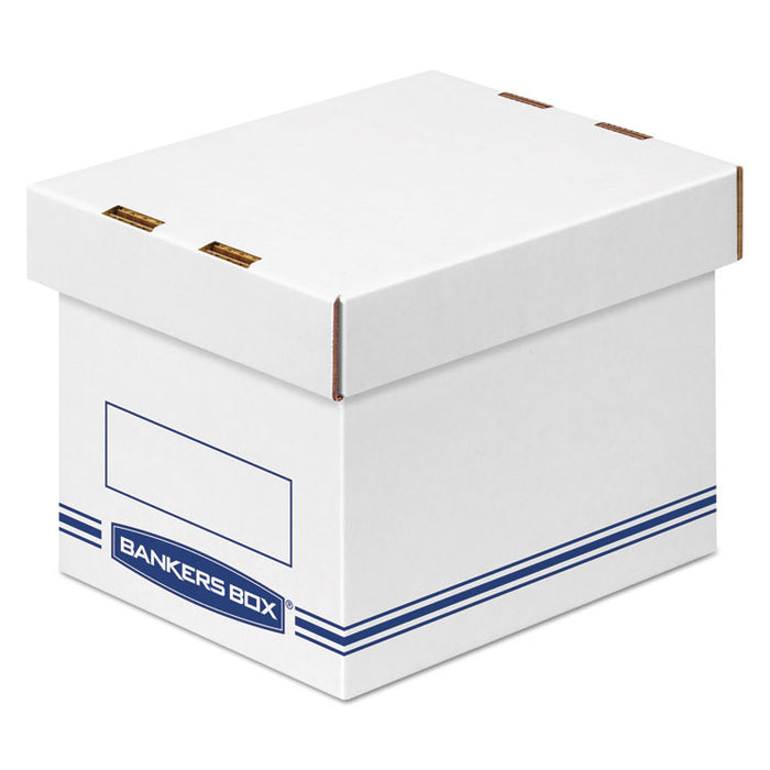 Organizer Storage Boxes, Small, 6.25" x 8.13" x 6.5", White/Blue, 12/Carton