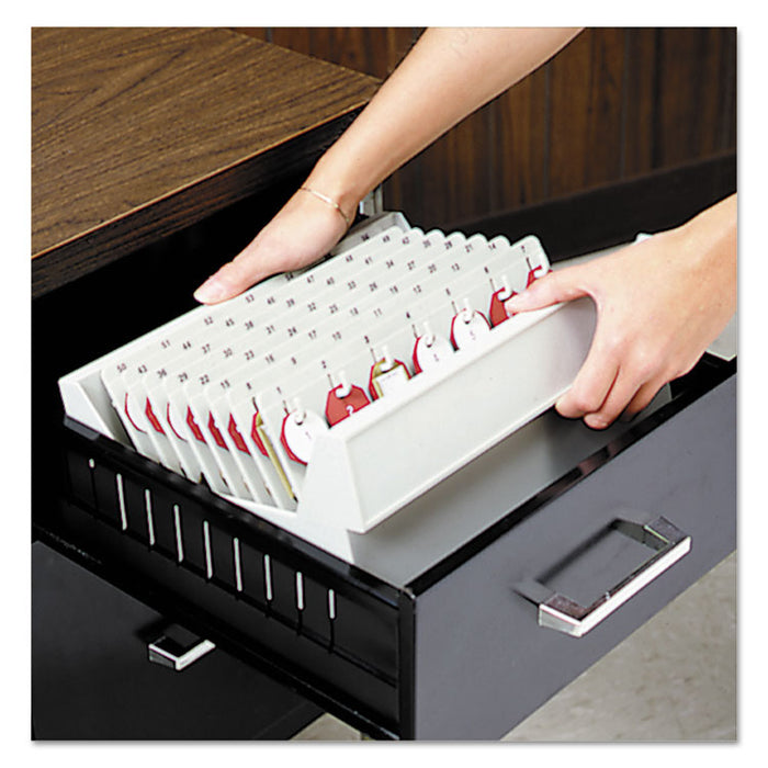 In-Drawer Key Control, 56-Key, Molded Plastic, Putty, 12 x 9 7/8 x 4 3/4