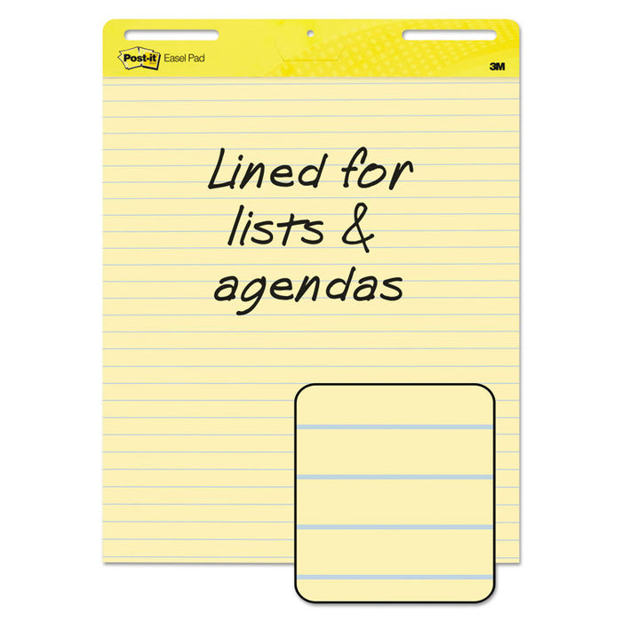 Vertical-Orientation Self-Stick Easel Pads, Presentation Format (1.5" Rule), 25 x 30, Yellow, 30 Sheets, 2/Carton