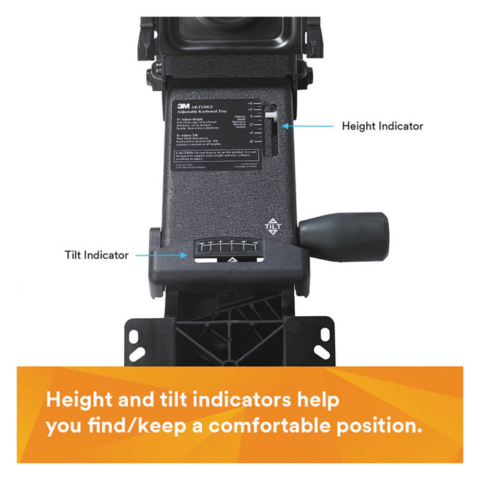 Sit/Stand Easy Adjust Keyboard Tray, Standard Platform, 25.5w x 12d, Black