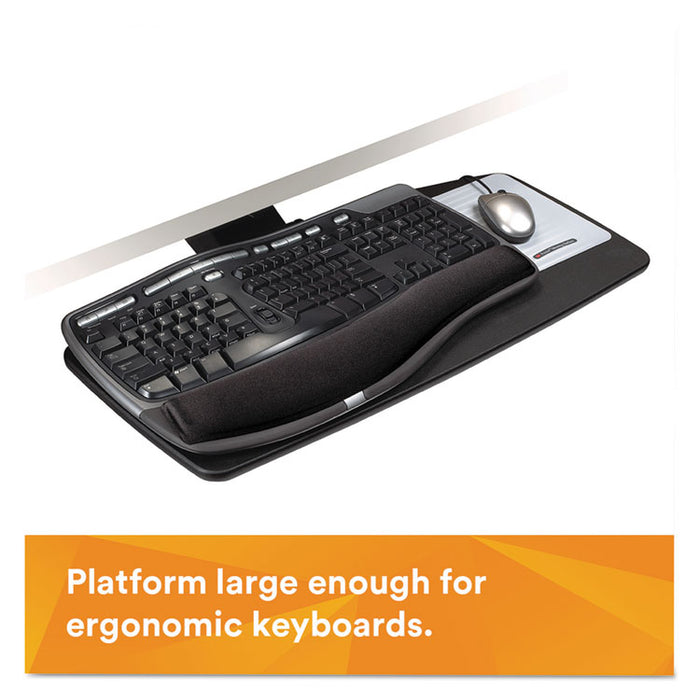 Easy Adjust Keyboard Tray, Standard Platform, 23" Track, Black
