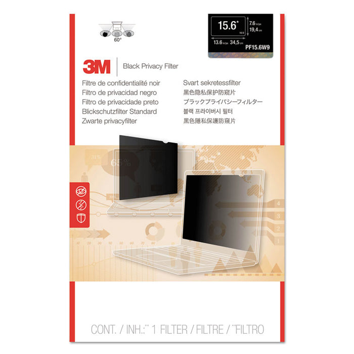 Touch Compatible Blackout Privacy Filter for 14" Widescreen LCD, 16:9 Aspect Ratio
