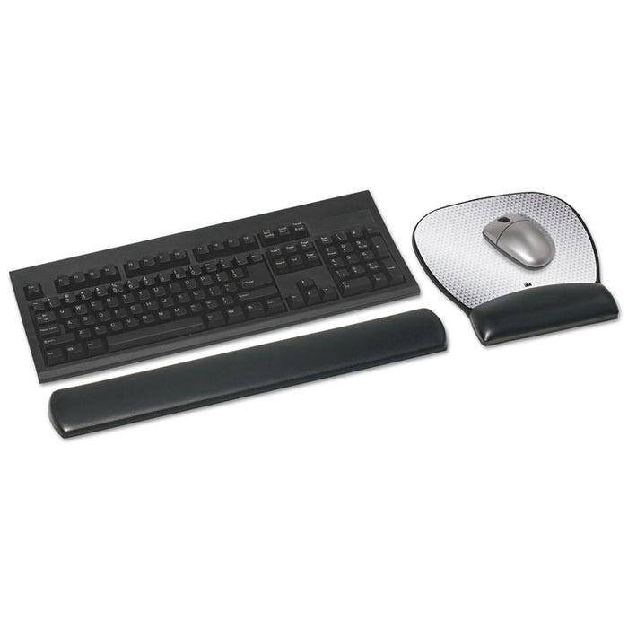 Antimicrobial Gel Large Keyboard Wrist Rest, 19 x 2.75, Black
