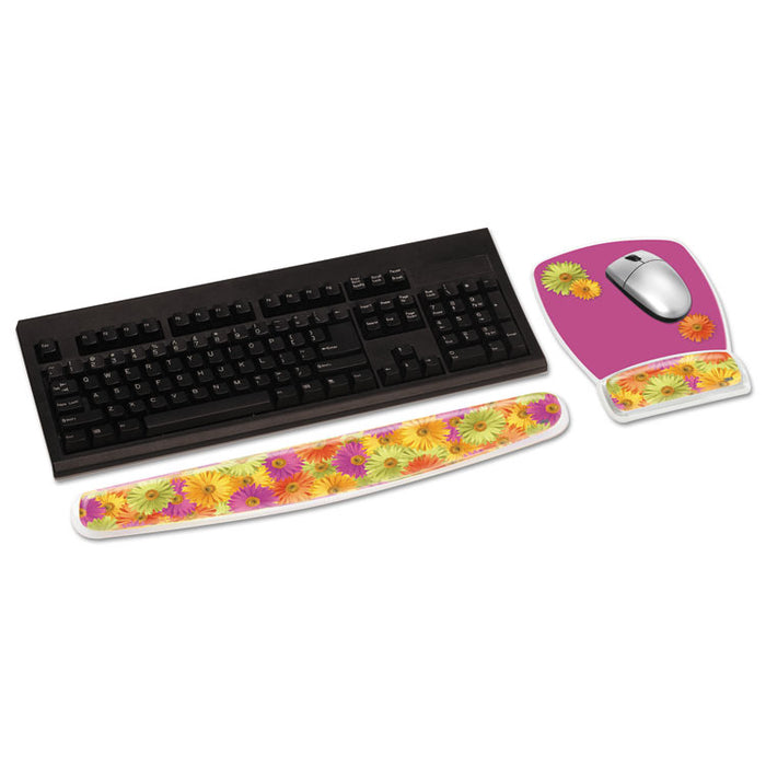 Fun Design Clear Gel Mouse Pad with Wrist Rest, 6.8 x 8.6, Daisy Design