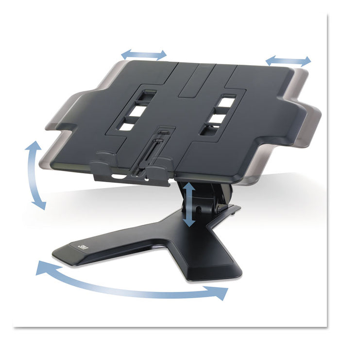 Easy Adjust Notebook Riser, 10 1/2 x 12 1/4 x 4 to 8, Black