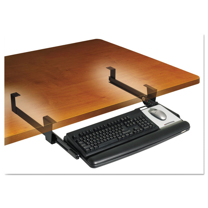 Adjustable Under Desk Keyboard Drawer, 27.3w x 16.8d, Black