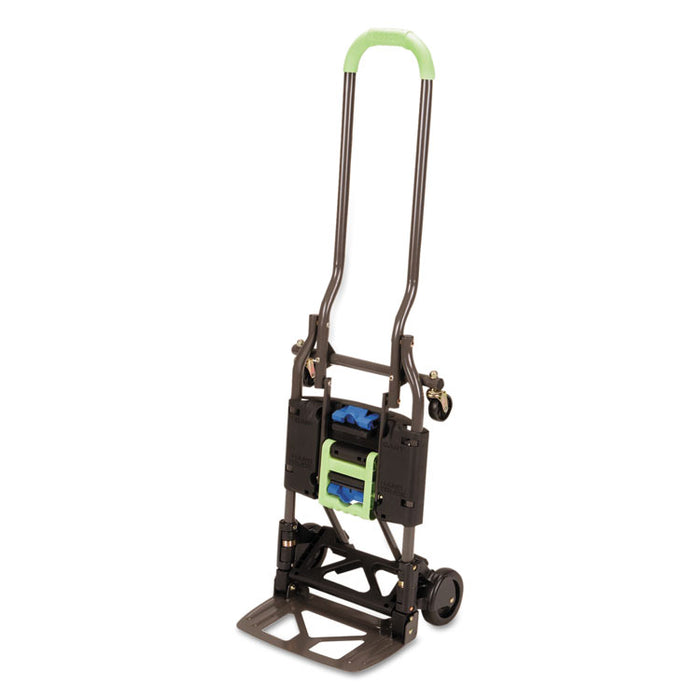 2-in-1 Multi-Position Hand Truck and Cart, 16.63 x 12.75 x 49.25, Blue/Green
