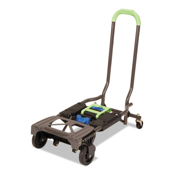 2-in-1 Multi-Position Hand Truck and Cart, 16.63 x 12.75 x 49.25, Blue/Green