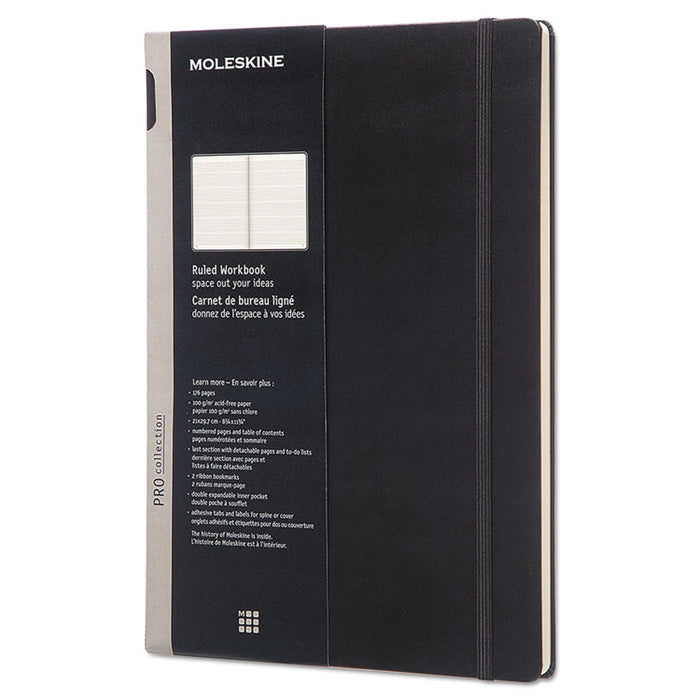 Professional Notebook, Medium/College Rule, Black Cover, 11 x 8.5, 176 Sheets