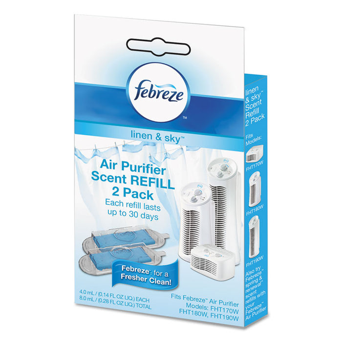 Air Purifier Refill, Linen Scent, 3 1/4 x 3/4" x 5 1/2", 2/each