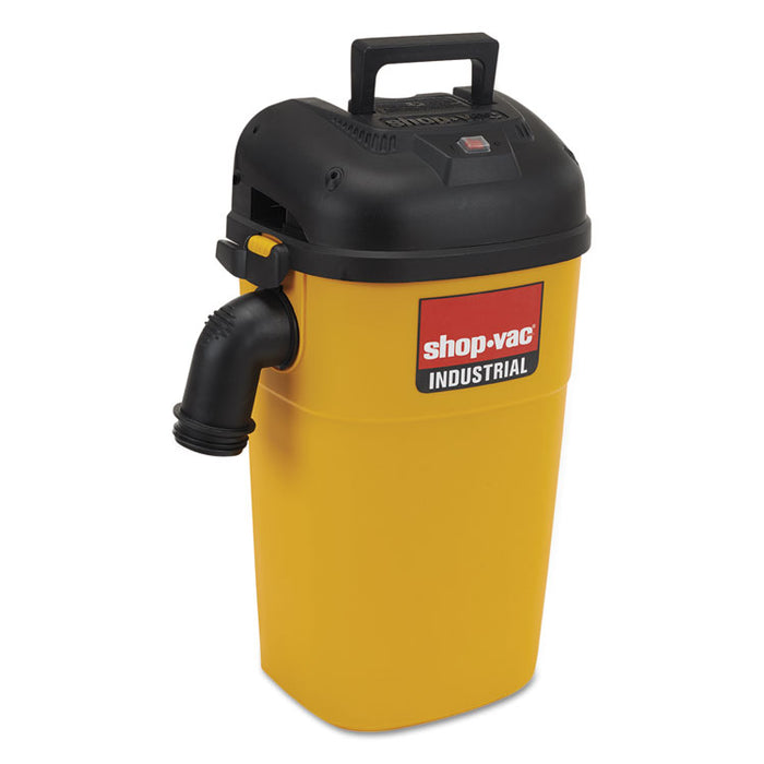 Wall Mount Industrial Wet/Dry Vac, 5 gal Capacity, 9 amp, 17 lbs, Yellow/Black
