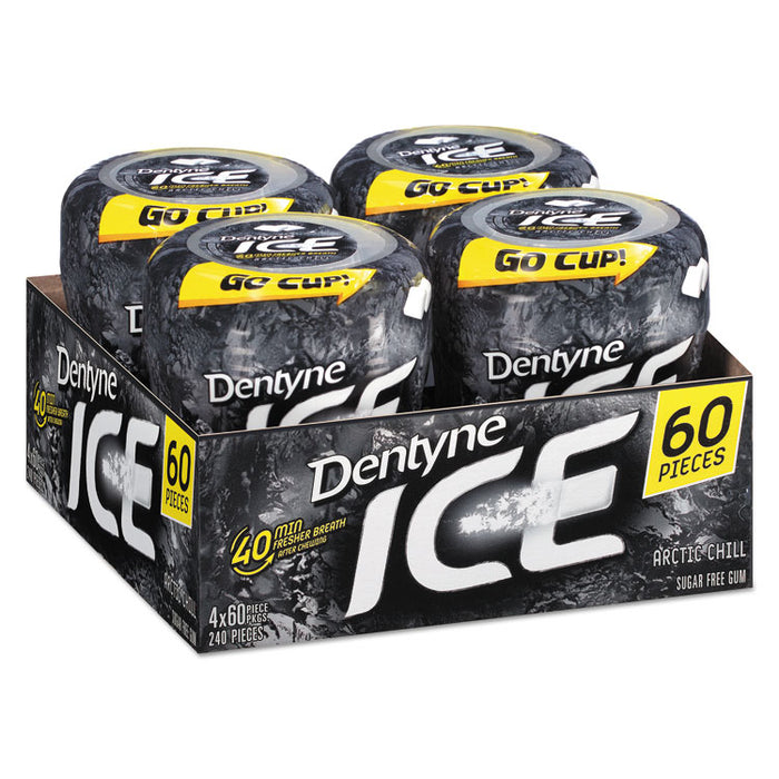 Sugarless Gum, Arctic Chill, 60 Pieces/Cup, 4 Cups/Pack