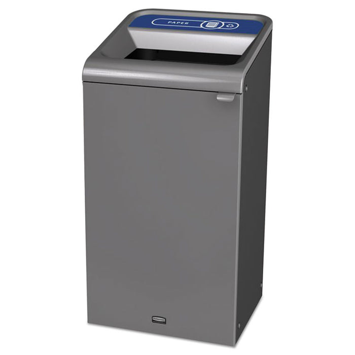 Configure Indoor Recycling Waste Receptacle, 23 gal, Gray, Paper