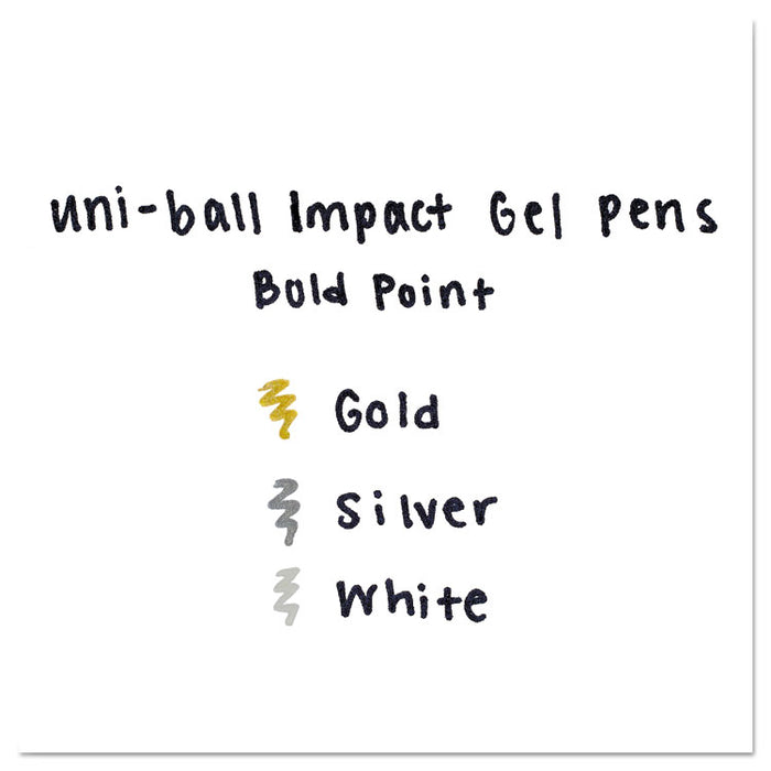 Impact Bold Gel Pen, Stick, Bold 1 mm, Assorted Marvelous Metallics Ink and Barrel Colors, 3/Pack
