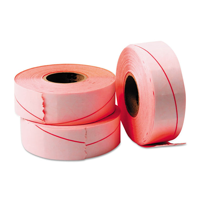 Two-Line Pricemarker Labels, 0.44 x 0.81, Fluorescent Red, 1,000/Roll, 3 Rolls/Box