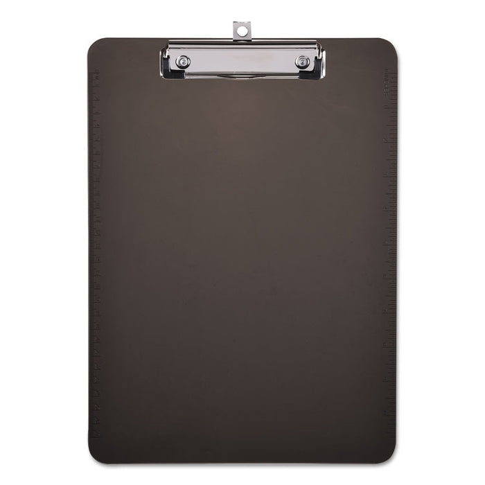 Plastic Clipboard with Low Profile Clip, 0.5" Clip Capacity, Holds 8.5 x 11 Sheets, Translucent Black