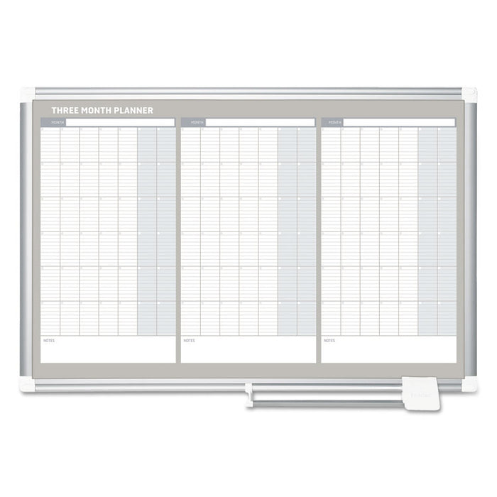 Magnetic Dry Erase Calendar Board, 36 x 24, Silver Aluminum Frame