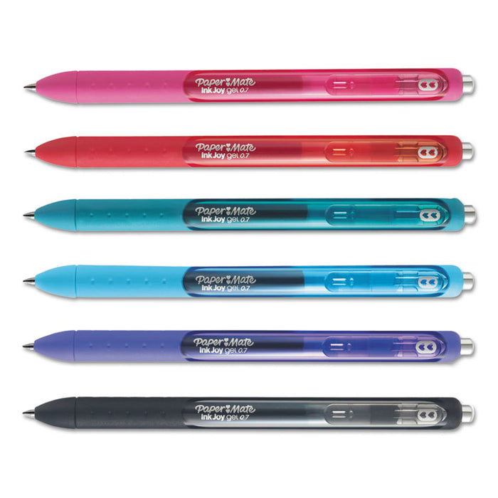 InkJoy Gel Pen, Retractable, Medium 0.7 mm, Assorted Ink and Barrel Colors, 6/Pack