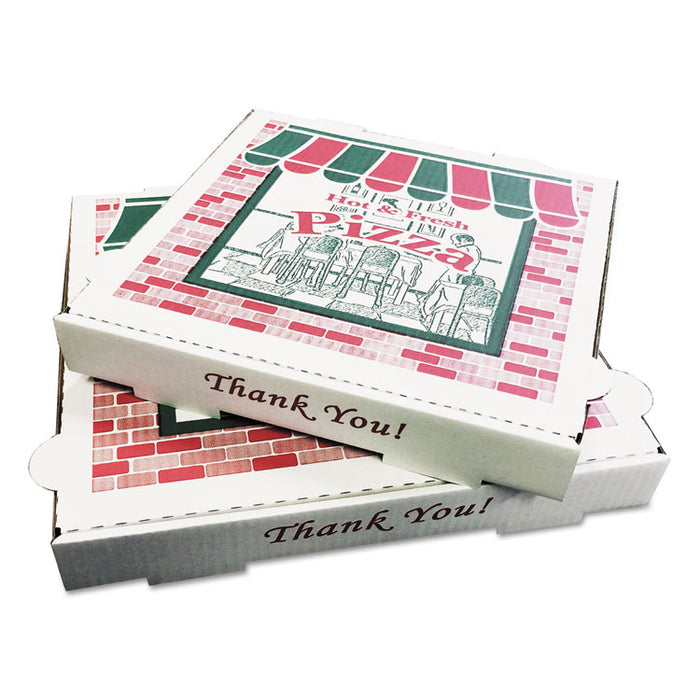 Takeout Containers, 10in Pizza, White, 10w x 10d x 1 3/4h, 50/Carton