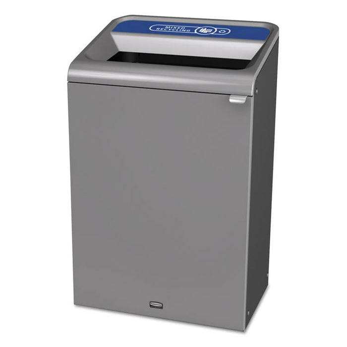 Configure Indoor Recycling Waste Receptacle, 33 gal, Gray, Mixed Recycling