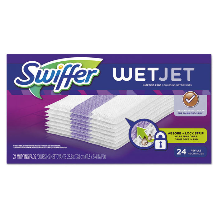WetJet System Refill Cloths, 11.3" x 5.4", White, 24/Box, 4/Carton