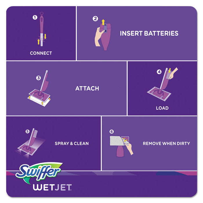 WetJet System Refill Cloths, 11.3" x 5.4", White, 24/Box, 4/Carton